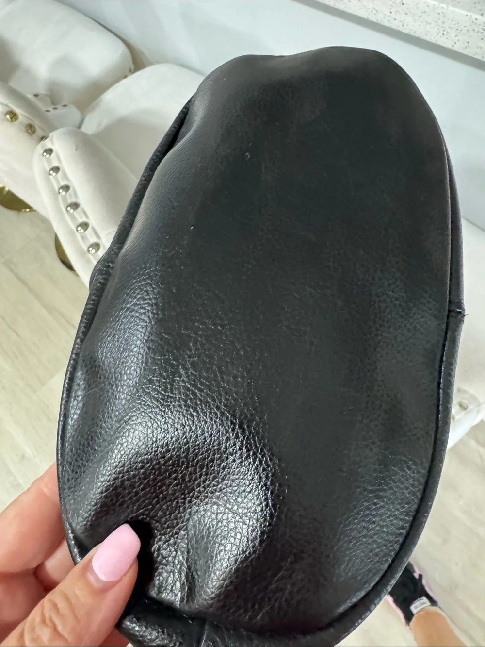 Stone & Co. Black Leather Hobo with Silver Hardware